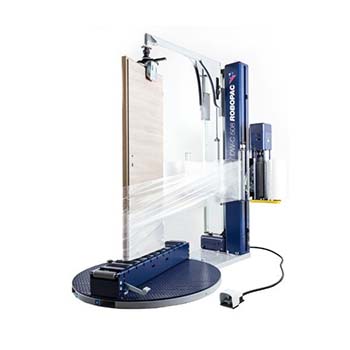 Rotoplat door wrapper semi-automatic turntable stretch wrapper