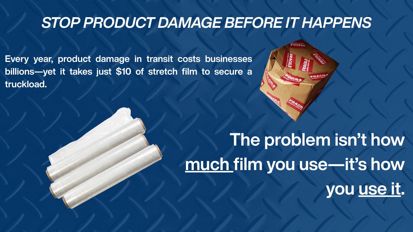 Stop Product Damage Before It Happens Optimize Your Packaging with Robopac USA’s TECHLAB Every year, product damage in transit costs businesses billions—yet it takes just $10 of stretch film to se