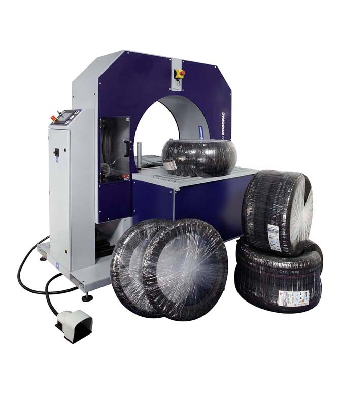 Compacta Tire Wrapper horizontal semi-automatic stretch wrapper